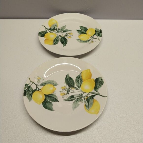 Royal Norfolk Other - Royal Norfolk Lemon Salad Plates 7.5" Set of 2 Yellow Fruit Dessert